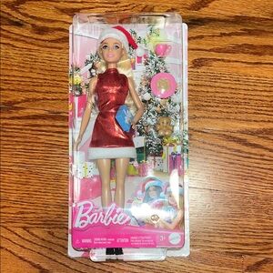 Mattel Barbie in Shimmering Red Holiday Outfit